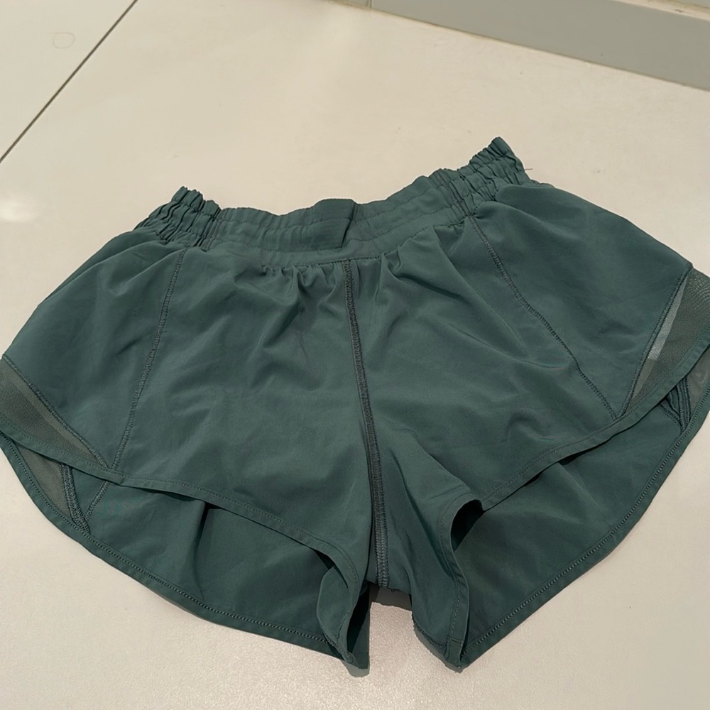 Green Lululemon hotty hot shorts